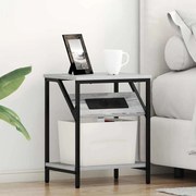 vidaXL Armário de Cabeceira Cinza Sonoma 38 x 30 x 48 cm