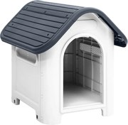 vidaXL Casota para cães cinza 59x75x66 cm Polipropileno