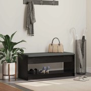 vidaXL Banco de Hall com almofada Carvalho Preto 103 x 38 x 45 cm