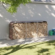 vidaXL Suporte de lenha 234x45x100 cm aço galvanizado castanho