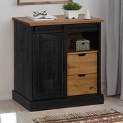vidaXL Aparador HALDEN com porta de correr 80x40x80 cm Madeira maciça