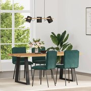 vidaXL Cadeiras de jantar 4 pcs veludo verde-escuro
