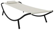 vidaXL Espreguiçadeira de jardim 200x90 cm aço creme