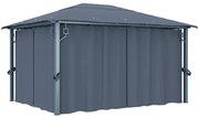 vidaXL Gazebo com cortina 400 x 300 cm alumínio antracite