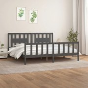 vidaXL Estrutura de cama com cabeceira 200x200 cm pinho maciço cinza