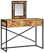 vidaXL Mesa de Canto com Espelho 100x40x120 cm Madeira Sólida Acácia