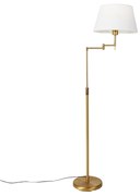 LED Candeeiro de pé inteligente bronze com abajur branco incl. Wifi A60 - Ladas Deluxe Moderno
