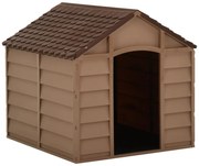 Casota para cão 71x71,5x68 cm castanho PP