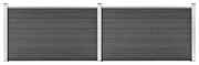 vidaXL Conjunto de painéis de vedação WPC 353x105 cm preto