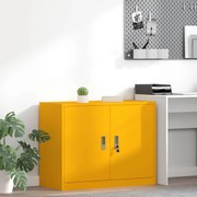 vidaXL Armário de arrumação Amarelo Mostarda 90 x 40 x 70 cm Aço