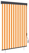 vidaXL Estore de rolo para exterior 120x250 cm branco e laranja