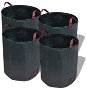 vidaXL Saco de Resíduos de Jardim Verde Escuro 4 pcs 120 L 150 g/m²