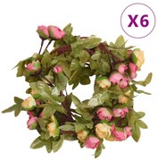 vidaXL Grinaldas de flores de Natal 6 pcs 215 cm rosa
