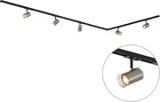 Sistema de Calha Monofásico Moderno Preto com 5 Focos Gunmetal - Iconic Lloyd