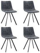 vidaXL Cadeiras de jantar 4 pcs couro artificial preto
