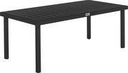 Outsunny Mesa de Jardim Retangular para 8 Pessoas com Bancada de Ripas e Estrutura de Alumínio 190x90x74 cm Preto | Aosom Portugal