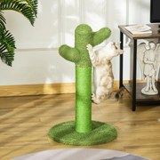 Arranhador para gatos 40 x 40 x 65 cm de interior em forma de cacto, árvore para gatos em sisal resistente com base, verde