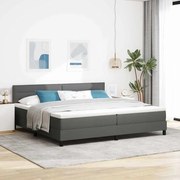 vidaXL Cama Box Spring com Colchão Cinza Escuro 200x200 cm Tecido