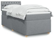 vidaXL Cama com molas/colchão 80x200 cm tecido cinza-claro