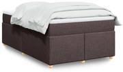 Cama boxspring com colchão 120x190 cm tecido castanho-escuro