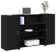 vidaXL Balcão de recepção Carvalho preto 180x50x103,5 cm Madeira projetada