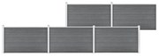 vidaXL Painel de vedação para jardim 872x106 cm WPC cinzento