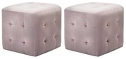 vidaXL Pufe 2 pcs 30x30x30 cm veludo rosa