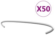 vidaXL Ganchos para gabiões 50 pcs aço galvanizado 40 cm