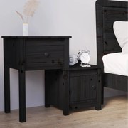 vidaXL Mesa de cabeceira 79,5x38x65,5 cm madeira pinho maciça preto