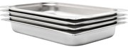 vidaXL Recipientes gastronorm 4 pcs GN 1/1 65 mm aço inoxidável