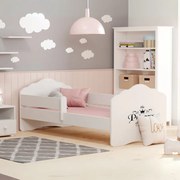 Cama infantil Wave ilustração princesa 160x80 com grades branca - colchão e estrado incluído