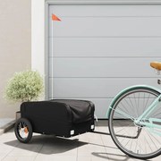 vidaXL Reboque para bicicleta 30 kg ferro preto