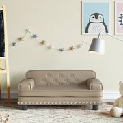 vidaXL Sofá infantil 70x45x30 cm couro artificial cappuccino