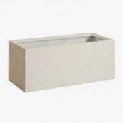 Vaso De Flores Retangular De Cimento Sergio 100 X 40 X 40 Cm & Branco - Sklum