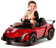 LAMBORGHINI VENENO 12V CARRO ELÉTRICO INFANTIL VERMELHO