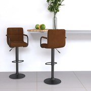 vidaXL Bancos de bar 2 pcs veludo castanho
