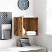 vidaXL Armário de Parede com prateleira Madeira antiga 37 x 37 x 37 cm
