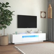 Móvel de TV com luzes LED 160x35x40 cm branco