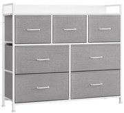 Cômoda com 7 gavetas em tecido e estrutura metálica | SONGMICS | 98 x 28,5 x 85 cm | Dove Grey e Cloud White | LTS523L10.