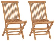 vidaXL Cadeiras de jardim dobráveis 2 pcs madeira de teca maciça