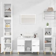 vidaXL 3 pcs conjunto móveis casa de banho derivados de madeira branco