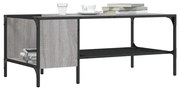 vidaXL Mesa de centro c/ prateleira derivados madeira cinzento sonoma