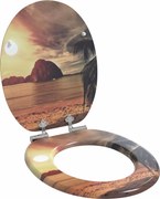 vidaXL Assento de Sanitário com Fechamento Suave Laranja 44 x 38 cm