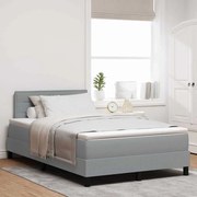 vidaXL Cama Box Spring com Colchão Cinza Claro 120x190 cm Tecido