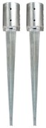vidaXL Estacas de enterrar 2 pcs 10x76 cm aço galvanizado prateado