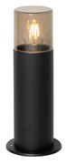 Candeeiro de pé para exterior preto com cúpula fumê 30 cm IP44 - Odense Moderno