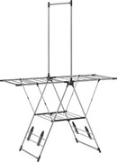 HOMCOM Estendal Vertical Dobrável com Laterais Ajustáveis em 5 Níveis 4 Suportes para Calçado 139x62,5x201 cm Prata | Aosom Portugal