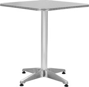 vidaXL Mesa de jardim 60x60x70 cm alumínio prateado