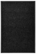 vidaXL Tapete de porta lavável 60x90 cm preto
