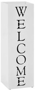 vidaXL Suporte para guarda-chuvas Welcome aço branco